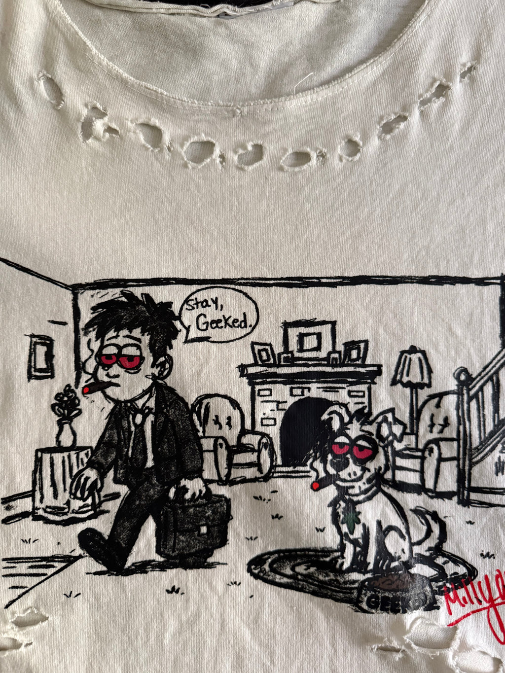 1 of 1 Distressed Stay Geeked Tee