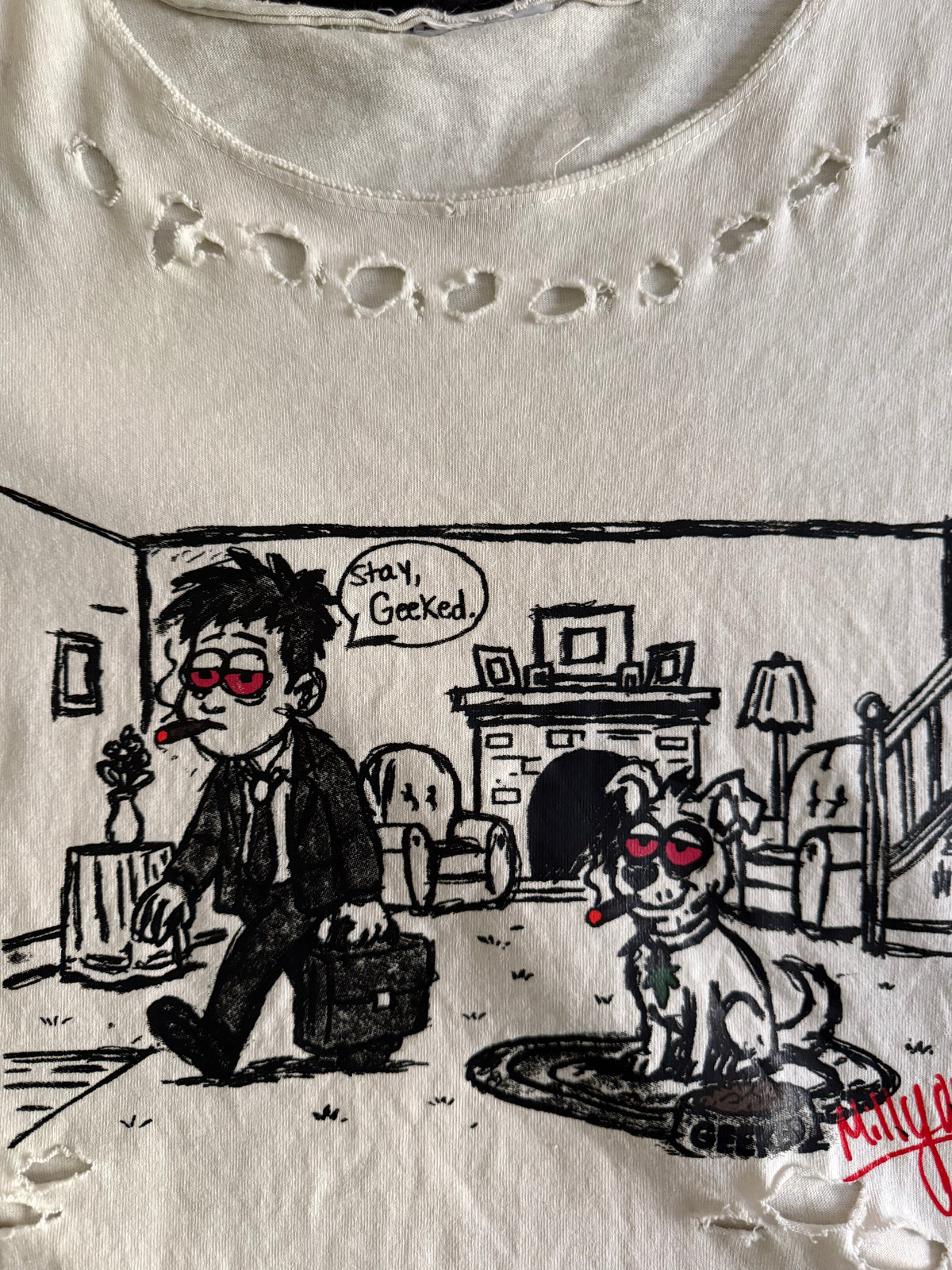 1 of 1 Distressed Stay Geeked Tee